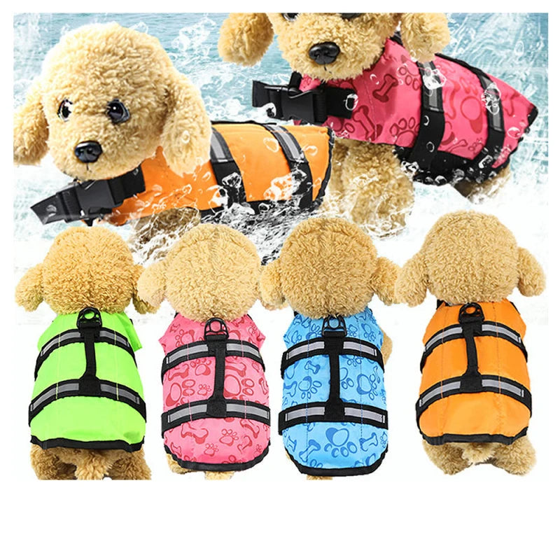 New Summer Dog Life Vest Jacket Reflective Pet Clothes Puppy Swimwear Dog Life Jacket Safety Swimming Suit Dog Supplies