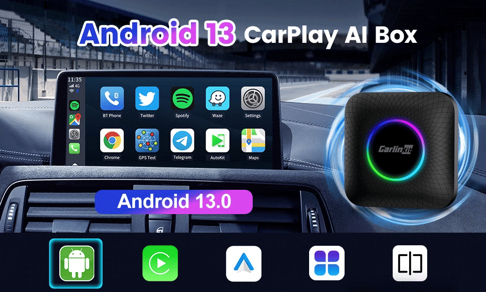 CarlinKit SDM660 Android 13 TV Box CarPlay Ai Box 8G+128G Wireless CarPlay Android Auto 4GLTE BT WiFi Streaming Box for OEM Car