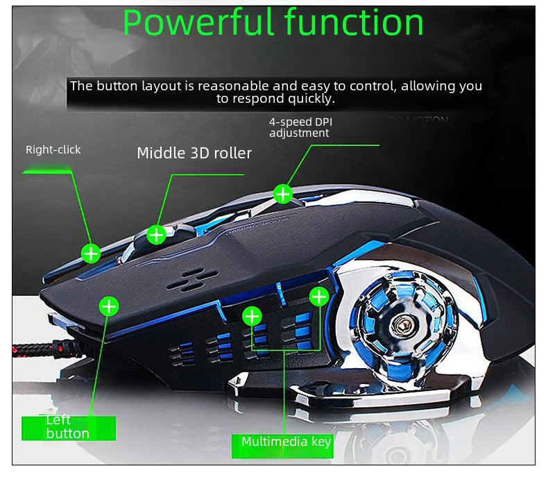 Rechargeable Wireless Mouse Gaming Computer Silent Bluetooth Mouse USB Mechanical E-Sports Backlight PC Gamer Mouse For Computer