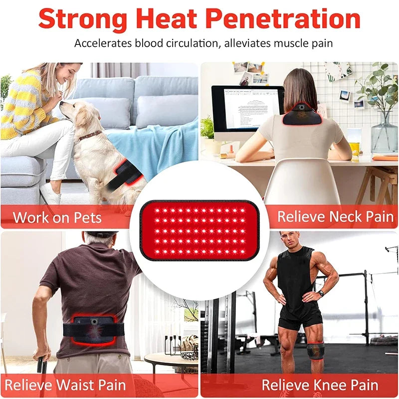 Red Infrared Light Therapy Pad 660nm 850nm LED Health Care for Face and Body Back Knee Hands Feet Relief Heat Pad Portable