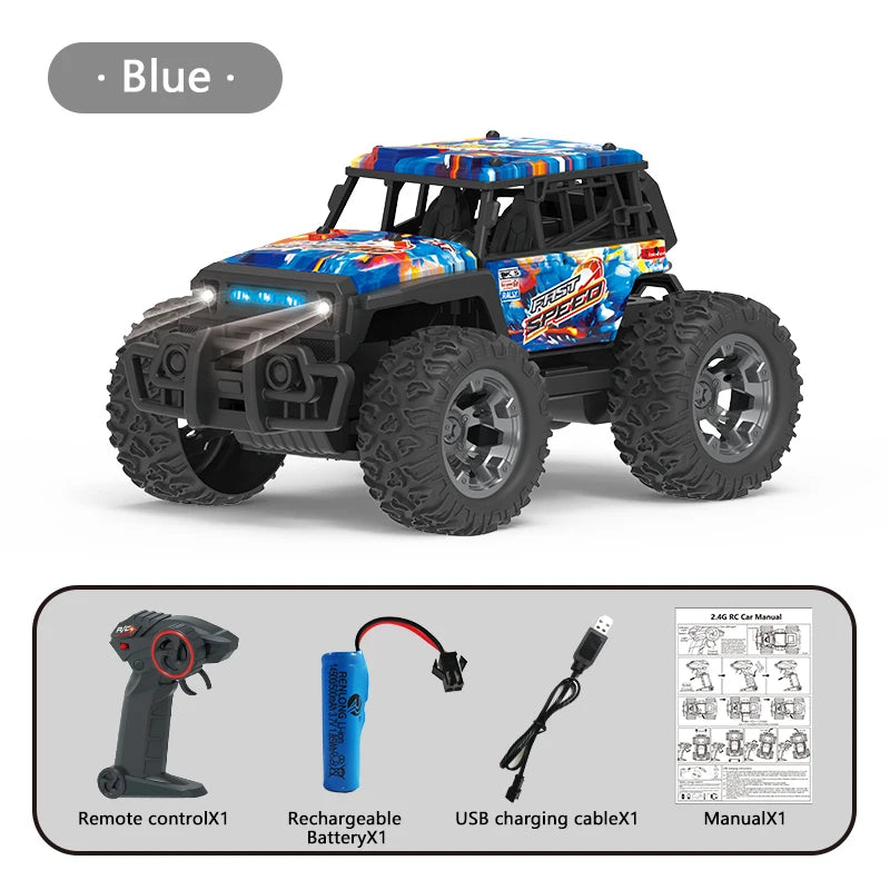 2.4G RC Car Electric Drive Off-Road Big Wheel High Speed Purple Remote Control Trucks Girls Toys for Children