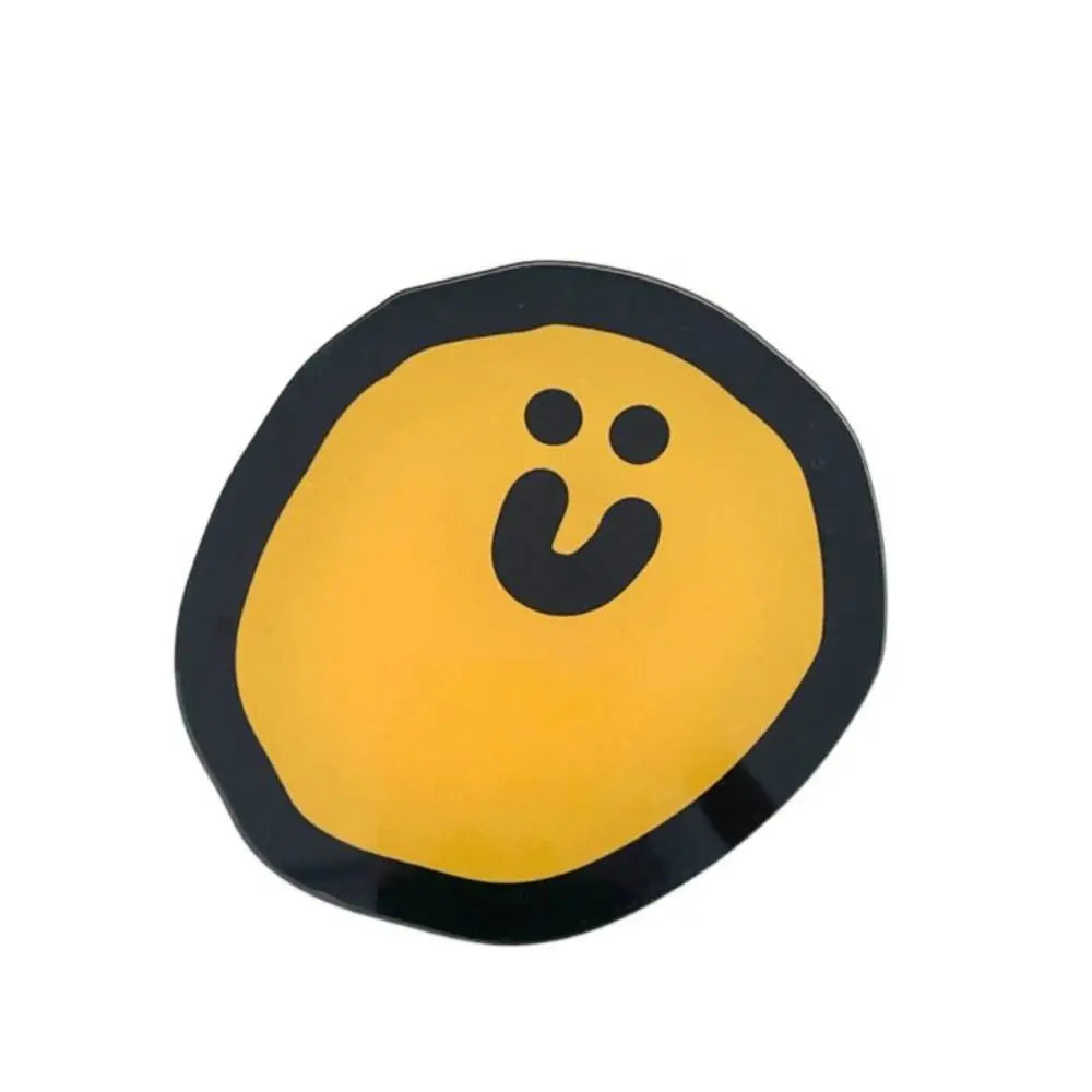 Cute Smiley Cartoon Acrylic Coaster Cup Mat Pad Mug Holder Mat Coffee Drinks Placemats Heat-resistant Bowl Pad
