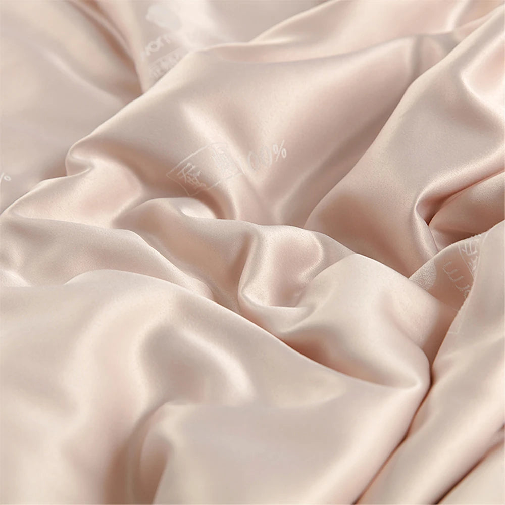 Sondeson Luxury Natural 100% Silk Quilt Warm Jacquard White Duvet Soft Comforter Queen King Silky Healthy Blanket For Sleep 1pcs