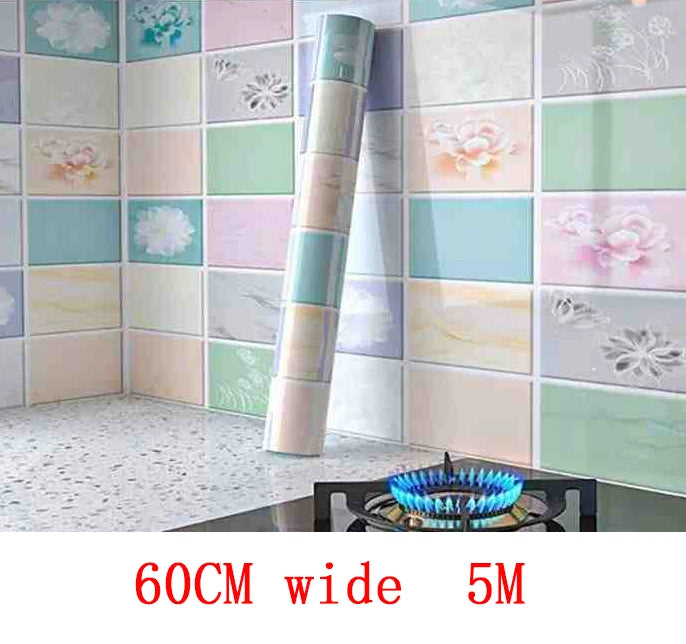 Kitchen Oil Resistant Stickers Waterproof Self-adhesive Wallpaper Stove Countertop Protective Pad Cabinet Countertop Marble Film