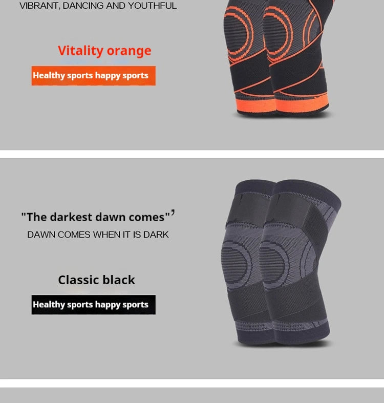 Cross-border Sports Compression Knitted Strap Nylon Knee Guard Men's and Women's Running Mountaineering Knee Guard
