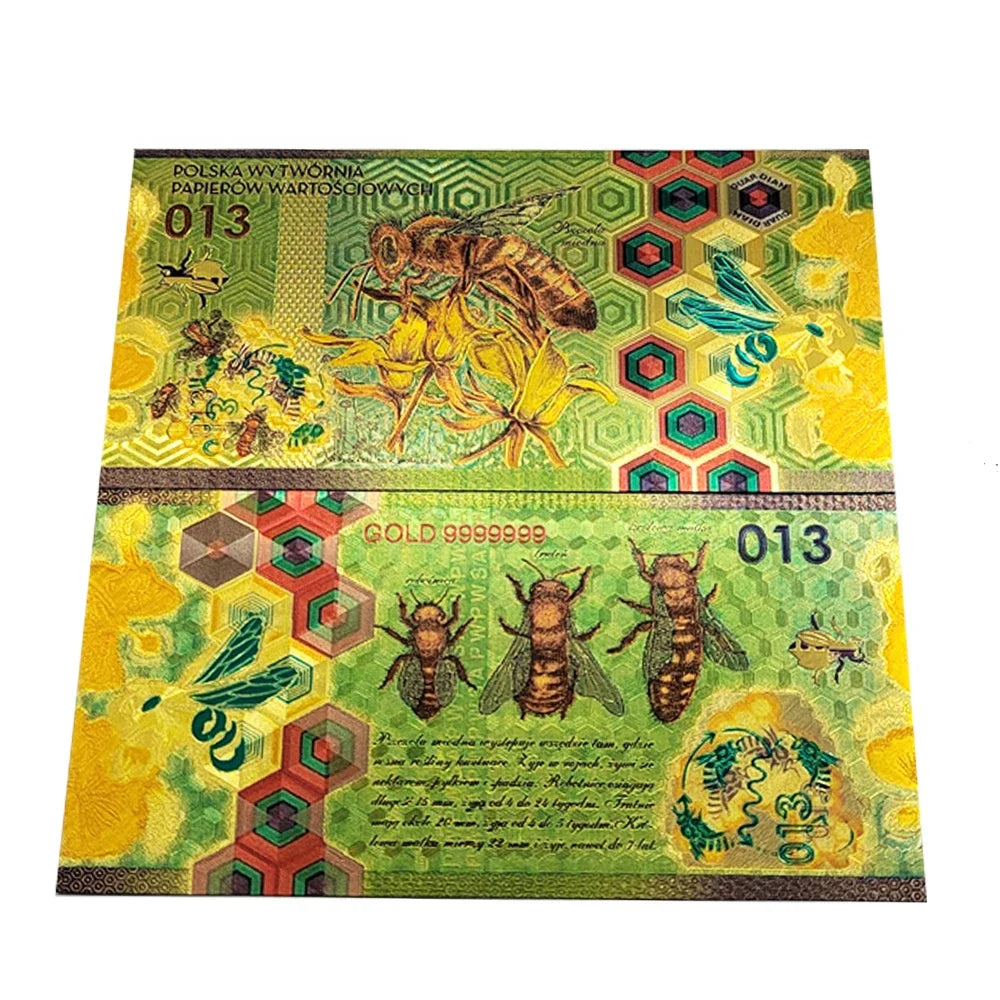 Polska KROLOWA New Style plastic Gold foil banknotes set souvenir golden money Colorful Commemorative collection movie money