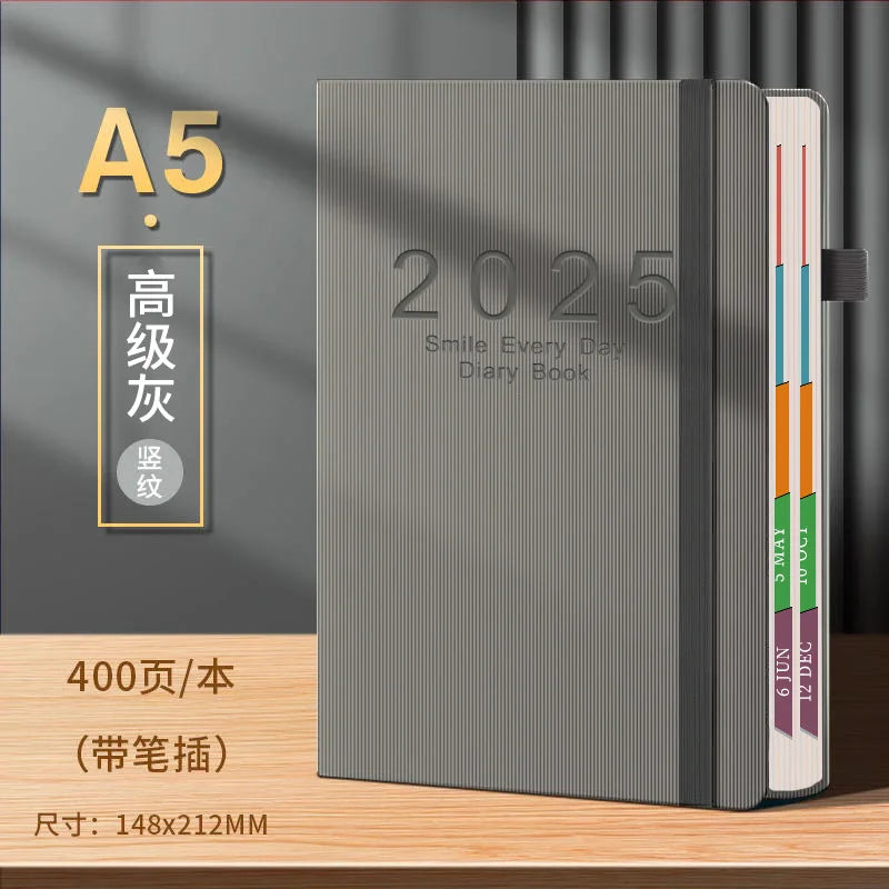 2025 Planner Schedule Agenda Efficiency Notebook Daily Weekly Monthly Diary Journal for Students School Office Stationery Supply