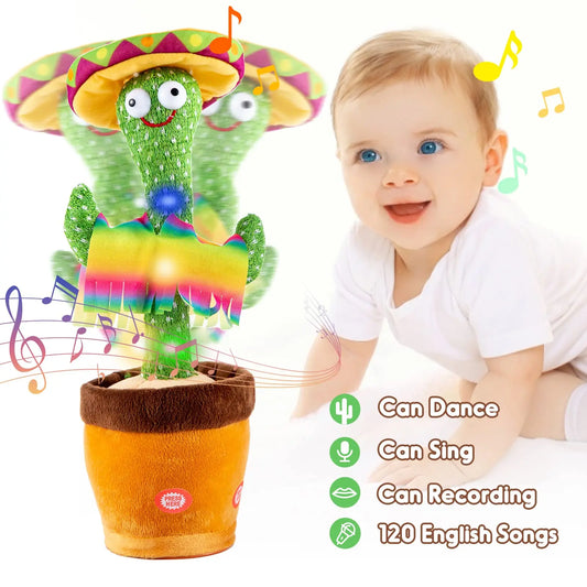 Dancing Cactus Talking Cactus Baby Toys for 0-6 Months 6-12months 1 Year Old Recording Repeats What You say Baby boy Girl Gifts