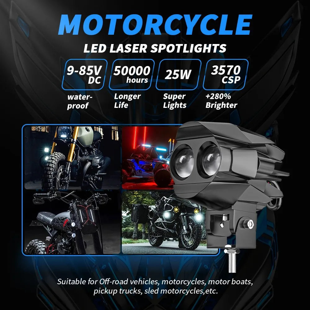 New Motorcycle 3inch Fog Lights 6000K 3500K LED Off Road Driving Light 20000LM Auxiliary Spot Work Lights for Truck Car ATV