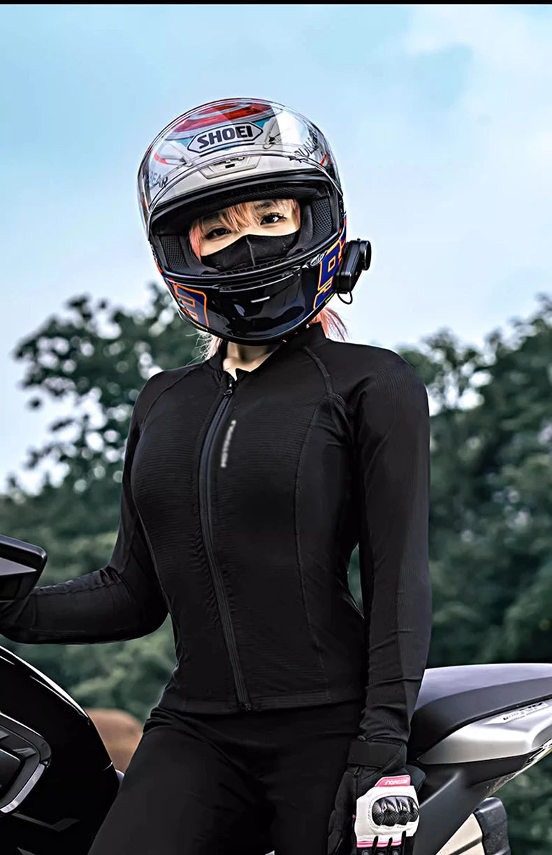 Motorcycle riding suits, all-season mesh breathable, spring and summer women's fitted, anti-drop, quick-drying clothes