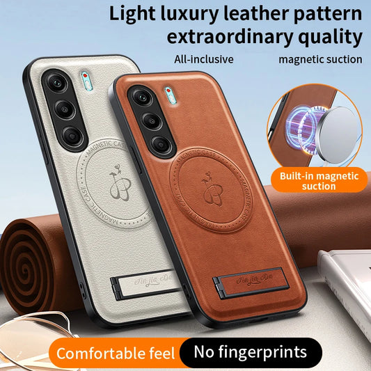 For Tecno Camon 40 Pro 4G 5G Magnetic Wireless Charging Leather Phone Case Shockproof Silicone Lens Protect Cover Cases Bracket