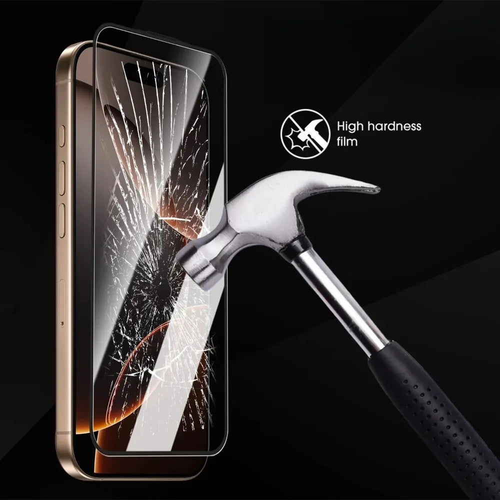 2Pcs Ultra HD Tempered Glass For iPhone 17 16 15 Pro Max Air 16e 15 Plus 14 13 12 11 Pro XR XS Max Dust Free Easy Install Glass