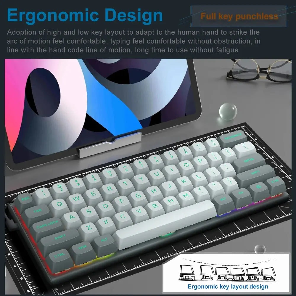 E-YOOSO Hz-61 RGB USB Mini 8K RT Mechanical Gaming Keyboard Magnetic Switch 61 Key Wired for Computer PC Laptop Detachable Cable