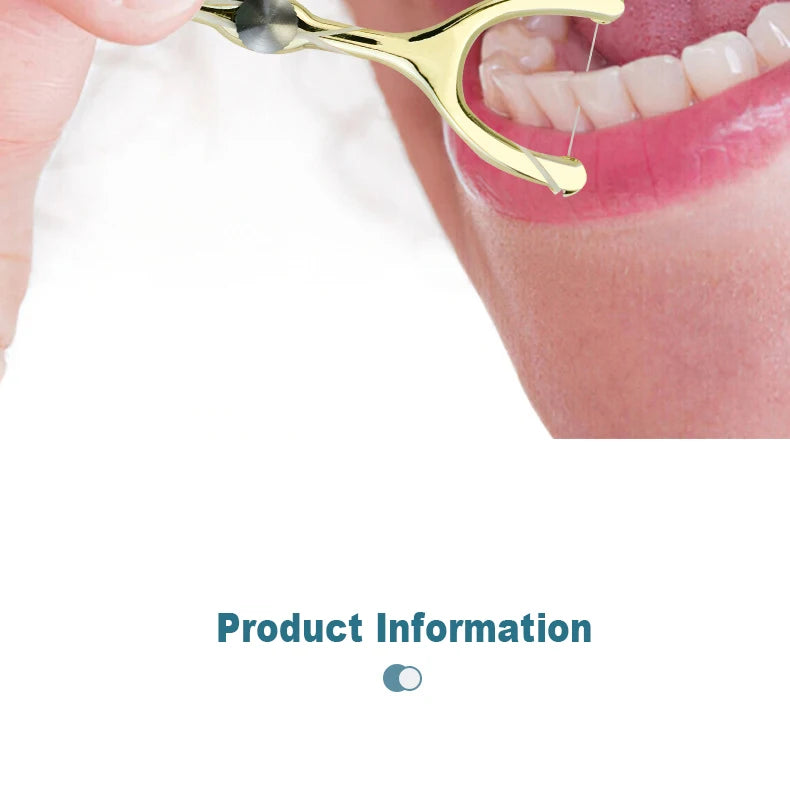 Replaceable Dental Floss Stainless Steel Y Shape Floss Holder Reusable Toothpick Portable Hilo Dental Floss Dental Teeth Sticks