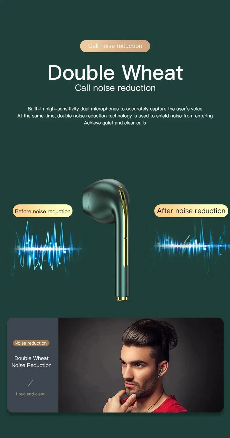 J18 wireless earphones, Bluetooth earphones, 9D noise cancelling gaming earphones with microphone, outdoor sports earphones