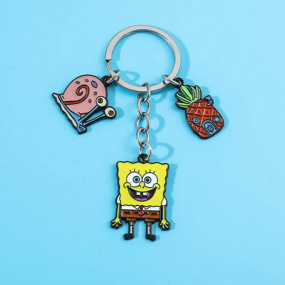 Classic Cartoon Anime SpongeBob SquarePants Keychain Cute Cartoon Figure Pendant Accessories Kawaii SpongeBob Pendant Keychain
