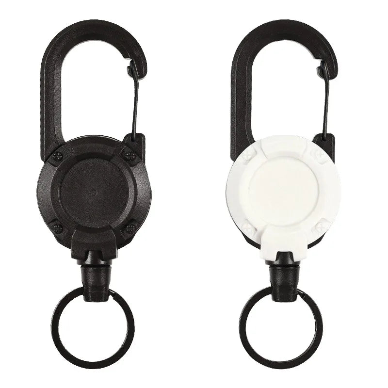 Automatic Retractable Wire Rope Luya Anti-theft Tactical Keychain Telescopic Belt Keyring Outdoor Carabiner Hook Backpack Buckle