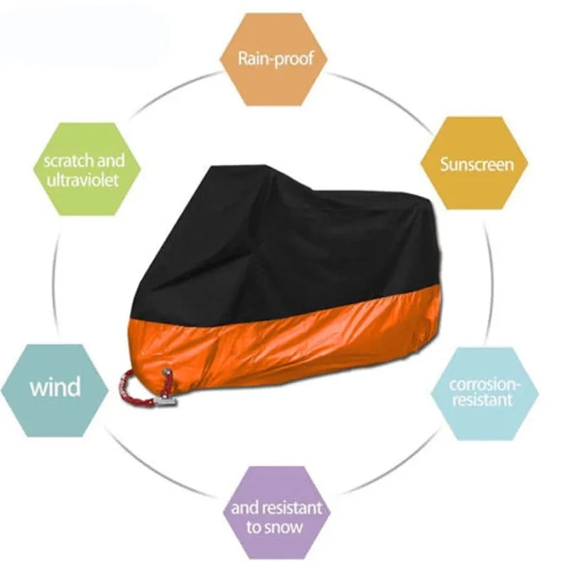 Motorcycle Cover M L XL XXL XXXL XXXXL Universal Outdoor Uv Protector Bike Rain Dustproof Scooter Covers Waterproof