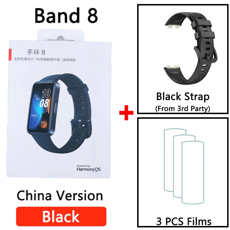 New Original HUAWEI Band 8 Smart Band All-day Blood Oxygen 1.47'' AMOLED Screen Heart Rate Smartband 2 Weeks Battery Life