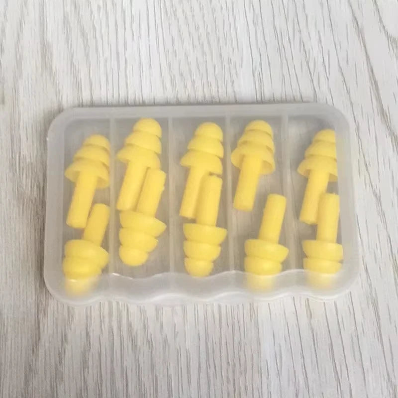 Soft Silicone Earplugs for Adults and Children Waterproof Swimming Earplugs Anti-Noise Ear Clips, Swimmers Diving 5Pairs per Box
