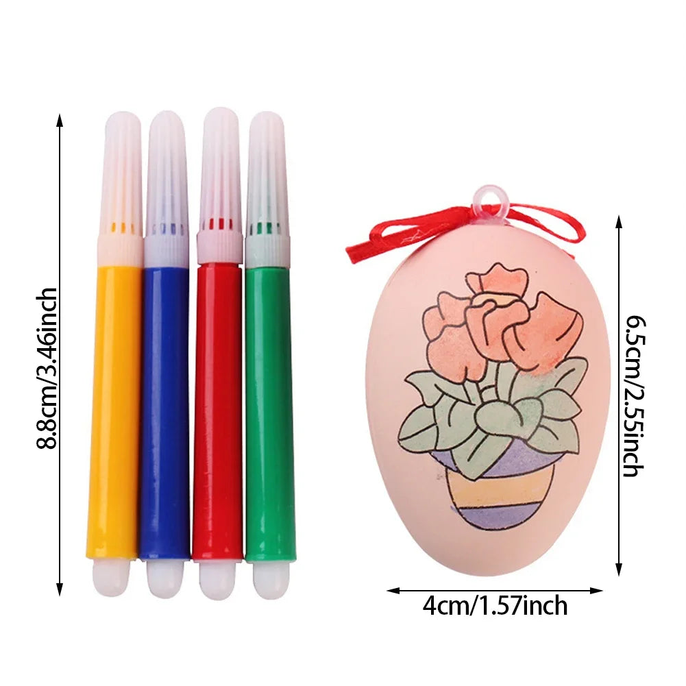 12Pcs Easter Egg Tree Pedant Foam Eggs Hanging Ornaments Easter Home Decoration 2024 Holiday Party Supplies Kids Gifts