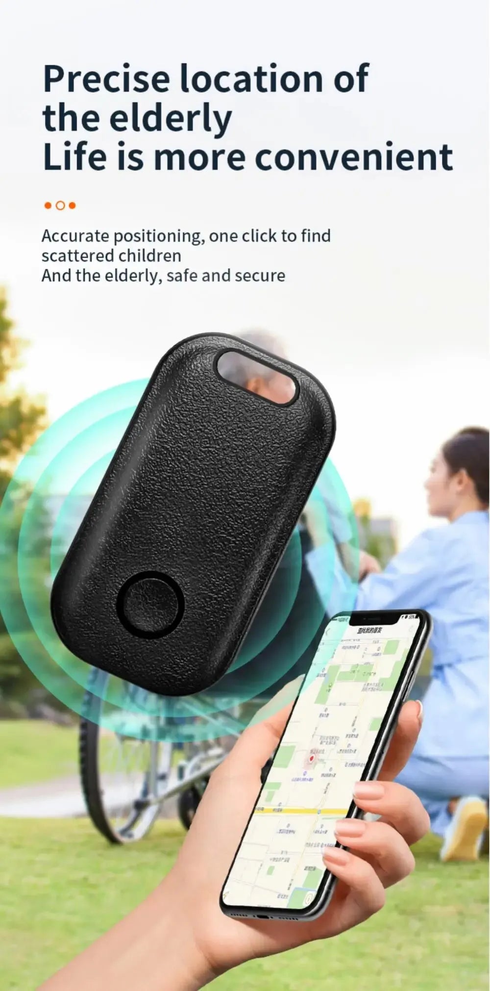 Smart GPS Tracker Bluetooth Mini Locator with Apple Find My APP Anti Lost Reminder Device Positioner MFI Rated Car Key Pet Kids