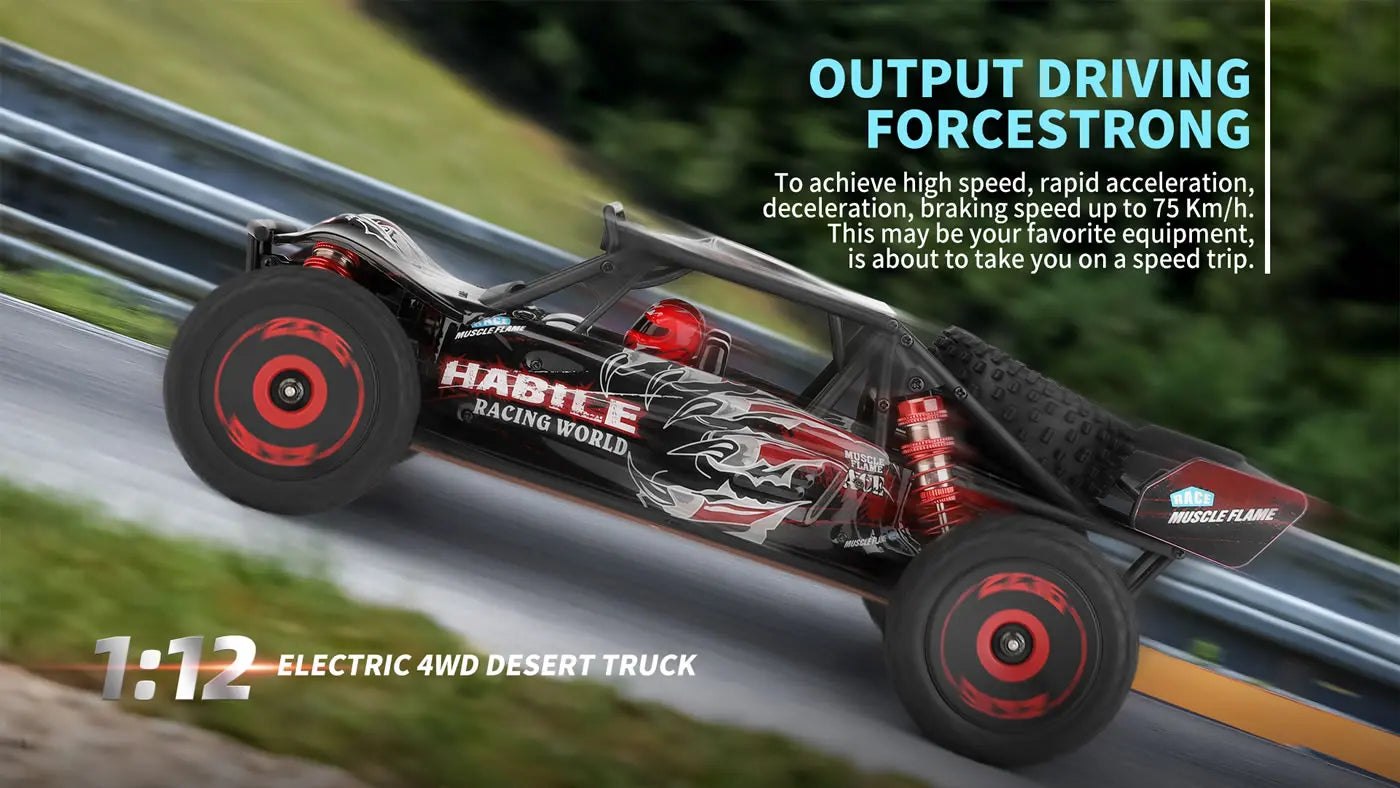 WLtoys 124016 V8 V2 1:12 4WD RC Racing Car High-Speed Brushless Motor Off-Road One Hand Remote Control Drift Climbing Kids Toys