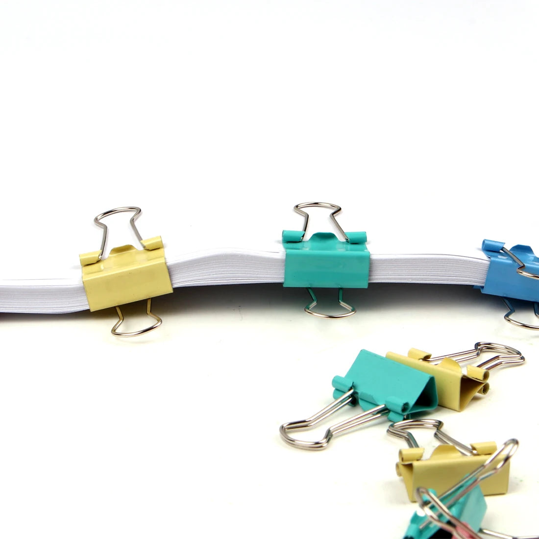 MOTARRO 40Pcs 19mm New Colorful Dovetail Clip Effortless Binder Clip Long Tail Clip For School Office Learning Supplies 1Box