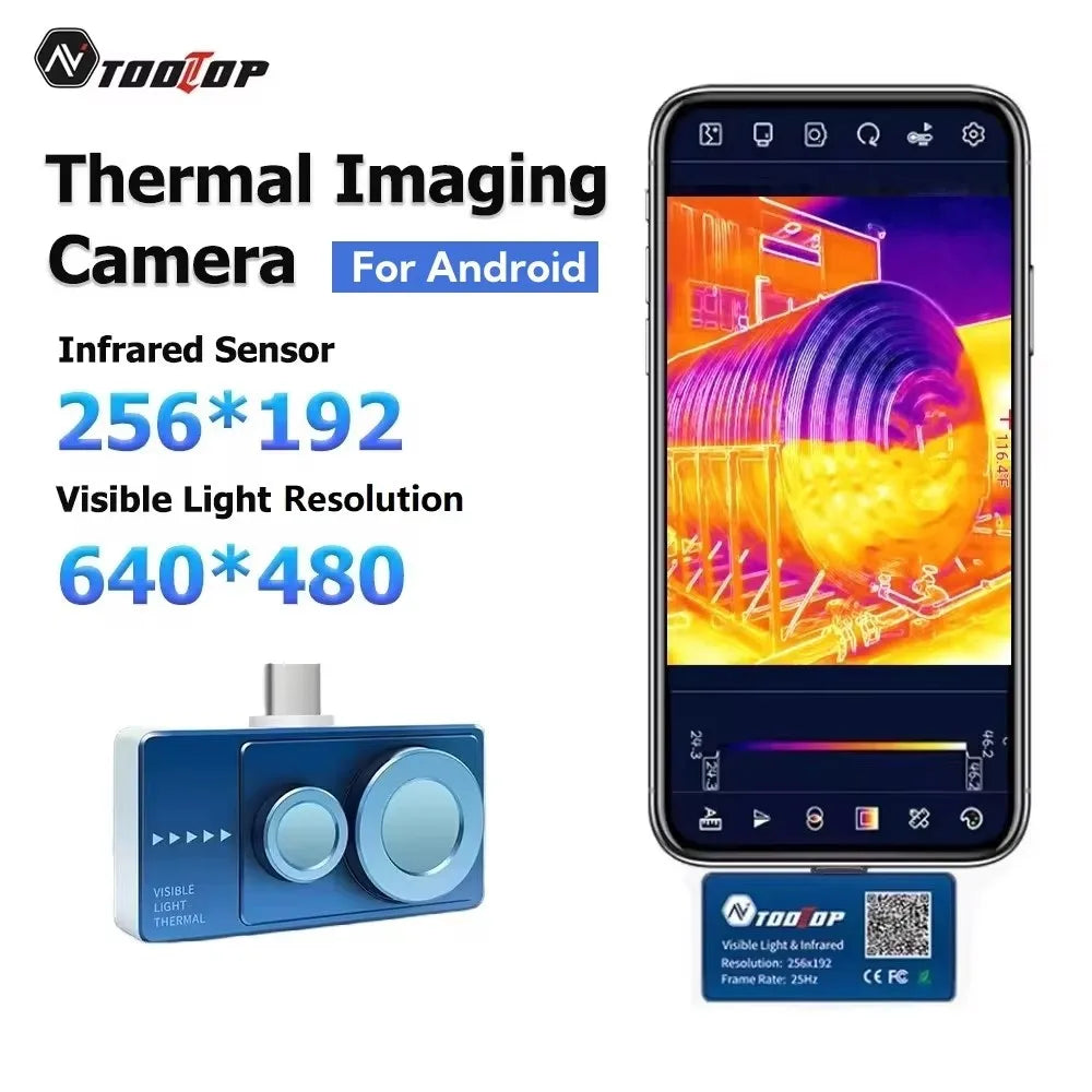 TOOLTOP T7PRO Mobile Phone Infrared Thermal Imager Visible and infrared Fusion 256 x 192 Thermal imaging Camera Thermographic