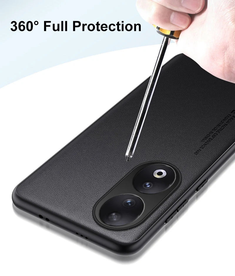 Luxury PU Leather Case For Honor 90 Back Cover Matte Silicone Shockproof Full Protection Phone Case For Honor 90 Honor90 Coque