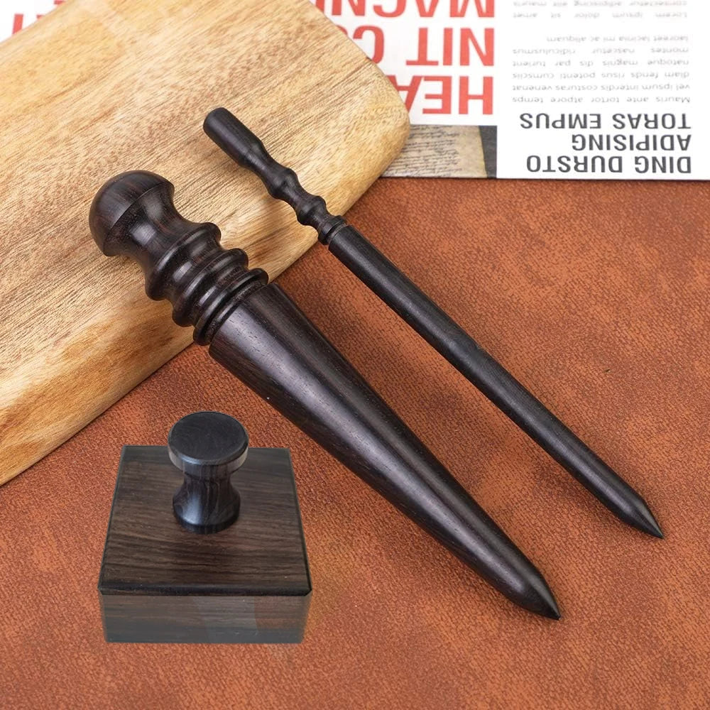 LMDZ Leather Edge Burnisher Black Wood Edge Slicker Leather Craft Tool Leather Polished Grinding Tools