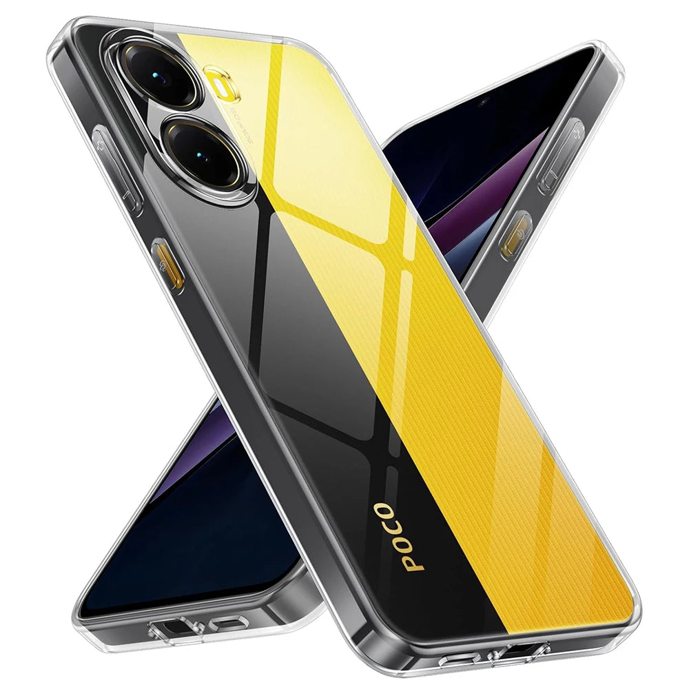 Transparent Silicone Case For Xiaomi Poco X7 X6 X5 X4 X3 X2 M7 M6 M5 M4 M3 Pro GT F6 F5 F3 F1 4G 5G Cover Clear Shockproof Shell
