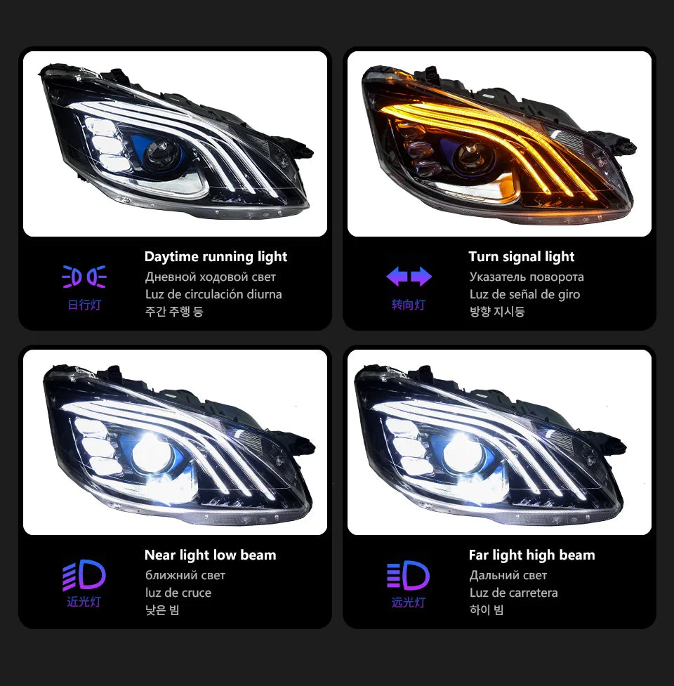 Car Lights for W221 2006-2013 S Class LED Auto Headlight Assembly Upgrade W222 Maybach Style Design Signal Lamp Accessories