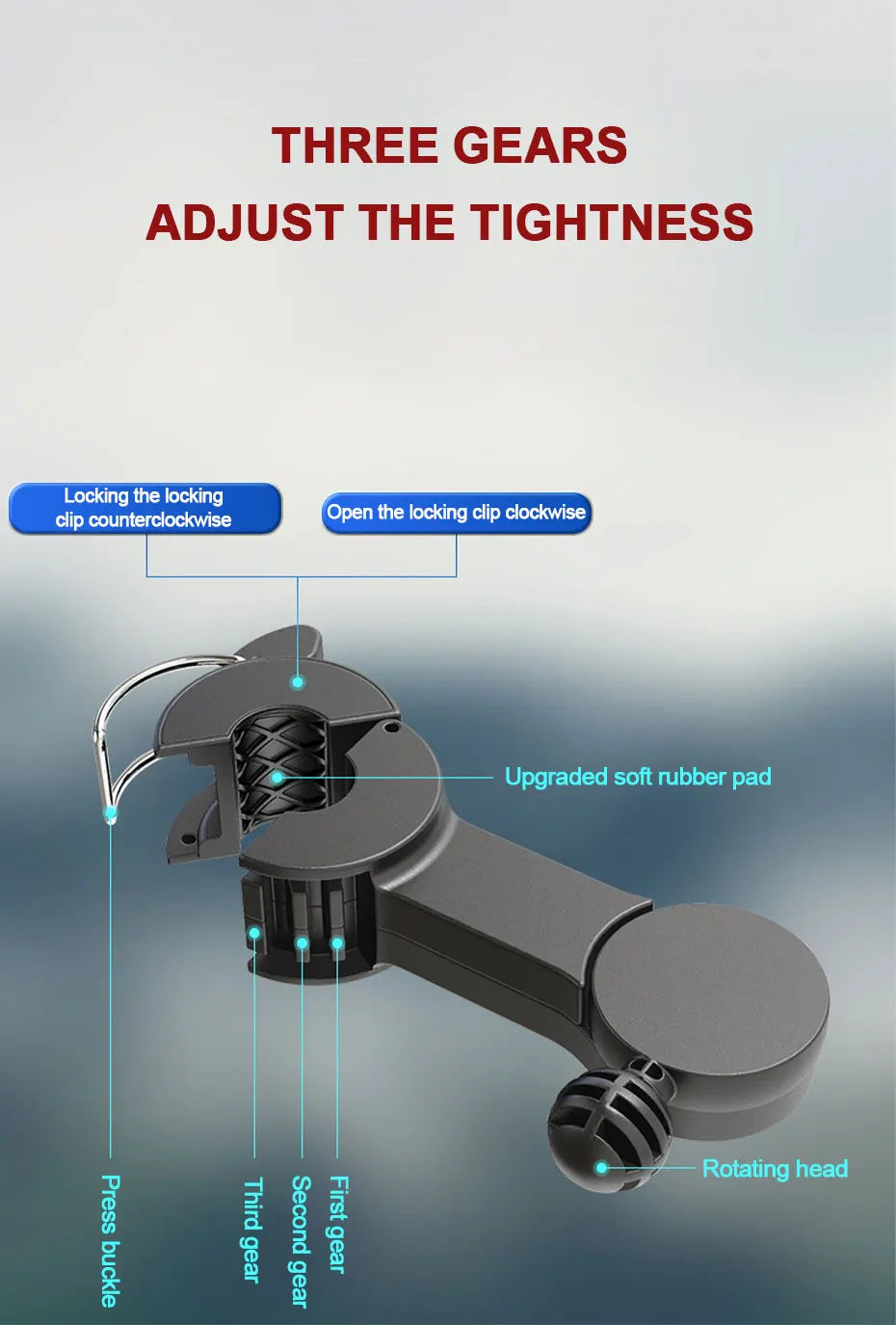 SEAMETAL 3-speed Car Seat Back Cooling Fan USB Charge Dual Head Fan 360 Degree Rotation Neck Cooler for Summer Car Accessories