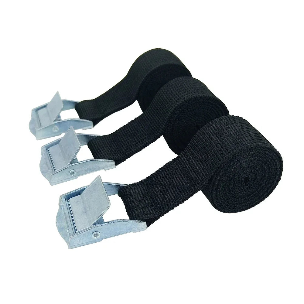 3 Pieces of 1M Buckle Fastening Straps for Cars, Motorcycles, Bicycles, Metal Buckles, Trailer Ropes, Strong Luggage Straps