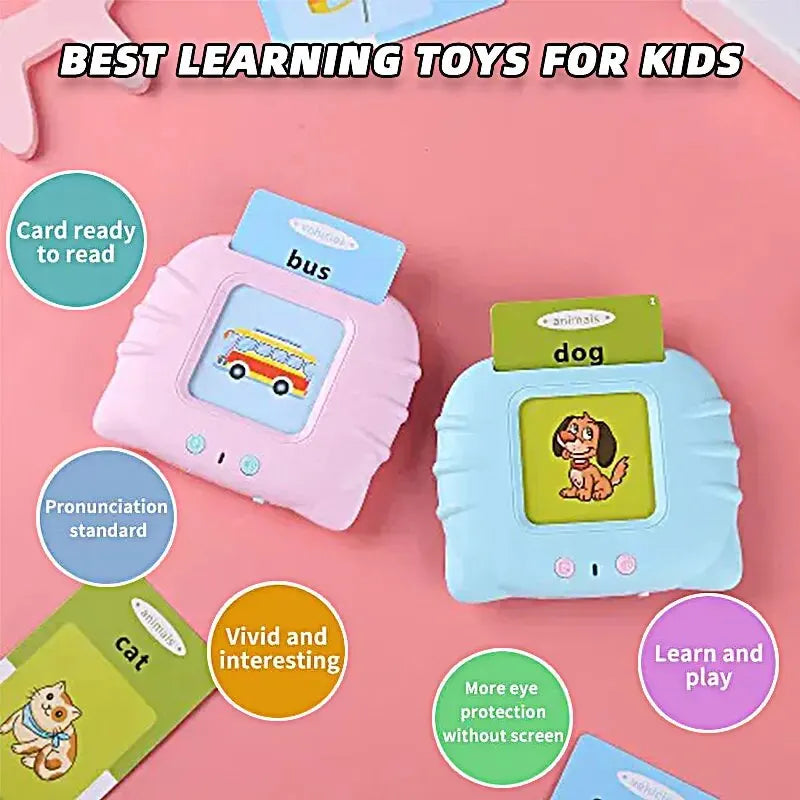 Early Education Flash Card Machine Cat Shape Learning Talking Language English Electronic Audio Book Toy Children Birthday Gift