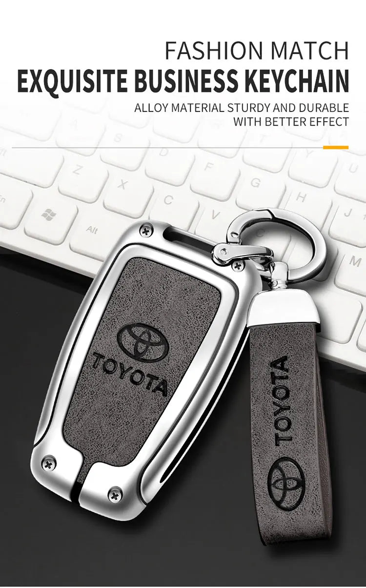 Zinc Alloy Leather Car Smart Remote Key Case Cover Shell For Toyota Corolla Prius Camry CHR C-HR RAV4 Altis Land Cruiser Prado