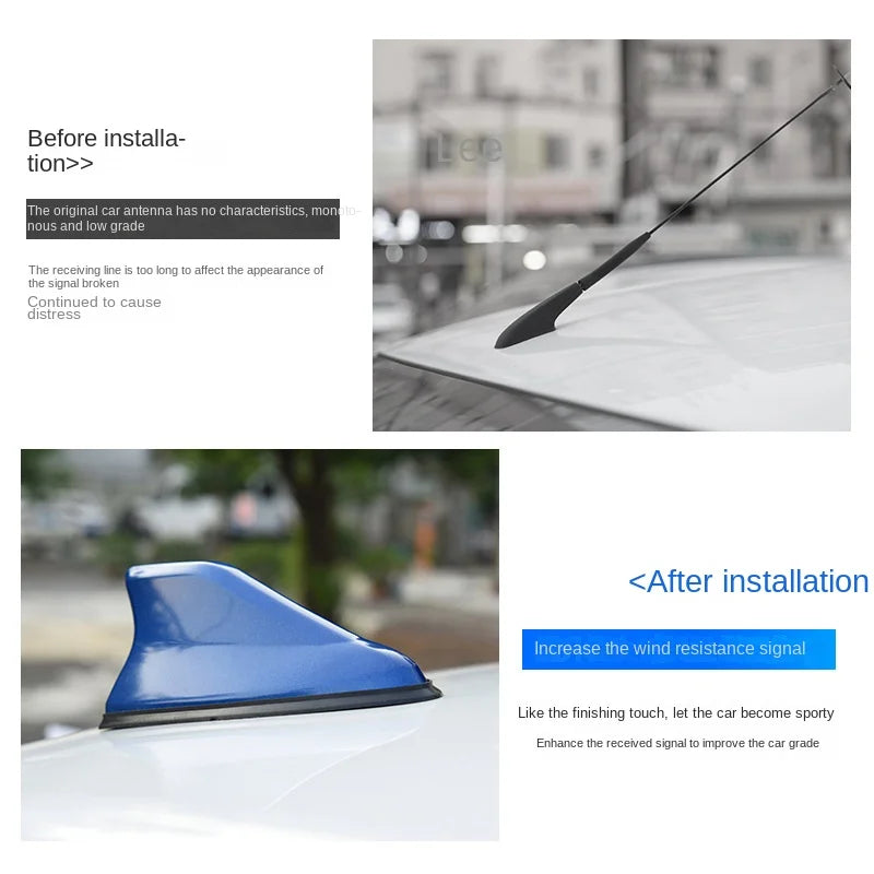 Car Radio Shark Fin Car Shark Antenna Radio FM Signal Design For All Automobiles Aerials Auto Exterior Styling Replacement Parts