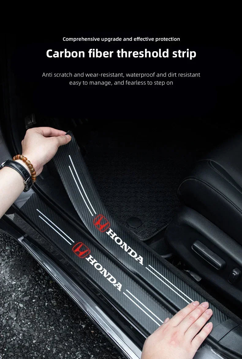 5Pcs Car Door Sticker Threshold Anti Scratch Decals Accessories For Honda Civic Fit Accord City Vezel CR-V S660 Odyssey HR-V