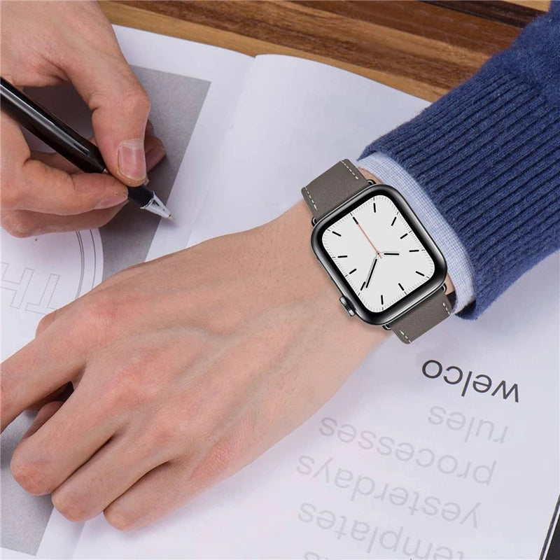Leather Loop Band for Apple Watch Ultra 49mm 45mm 40mm Sport Strap Wristband Bracelet for IWatch Series 10 9 8 7 6 3se 42mm 46mm
