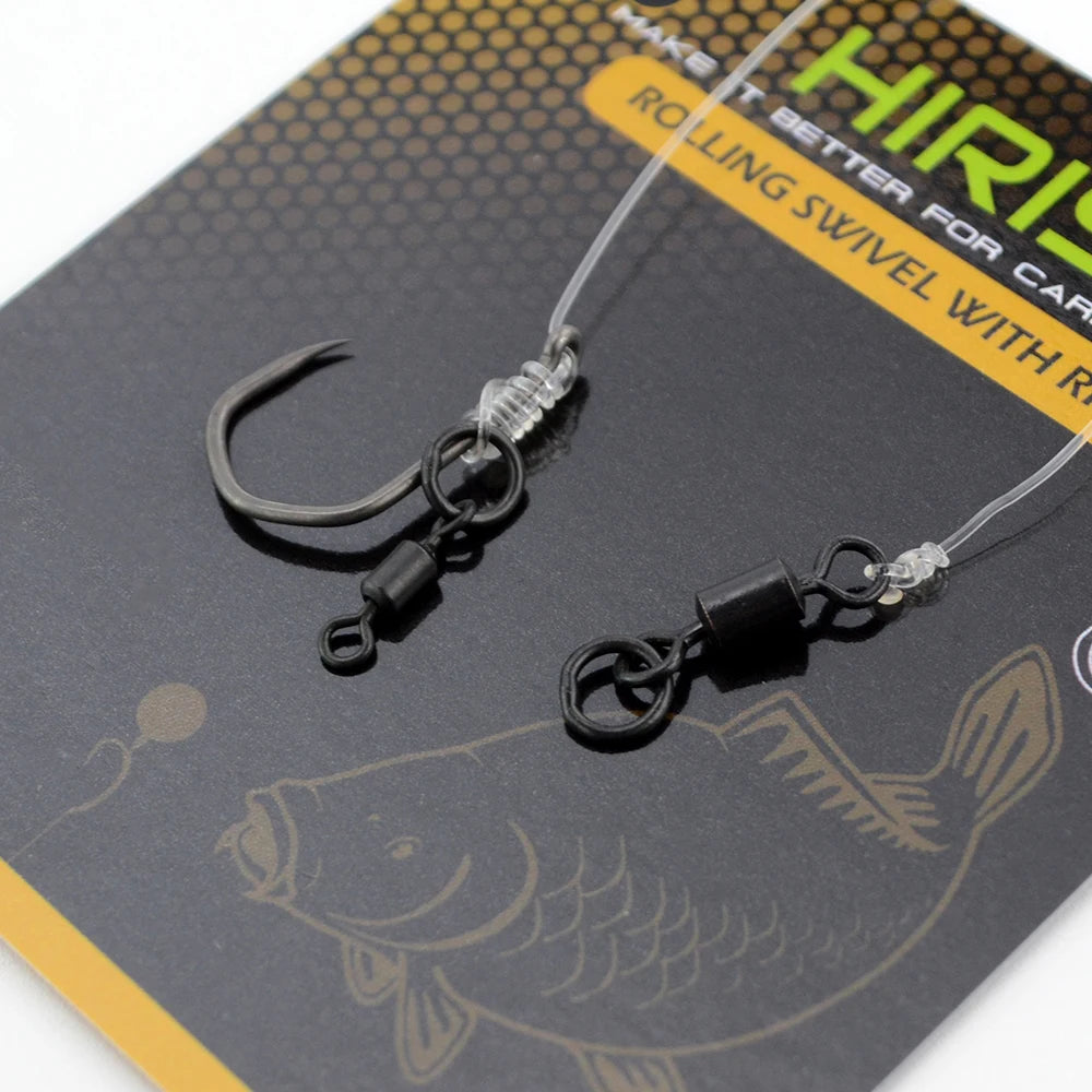 Hirisi 20 Piece Carp Fishing Swivels Snaps with Solid Ring Quick Change Fishing Hook Swivels AE044 Fishing Accessories