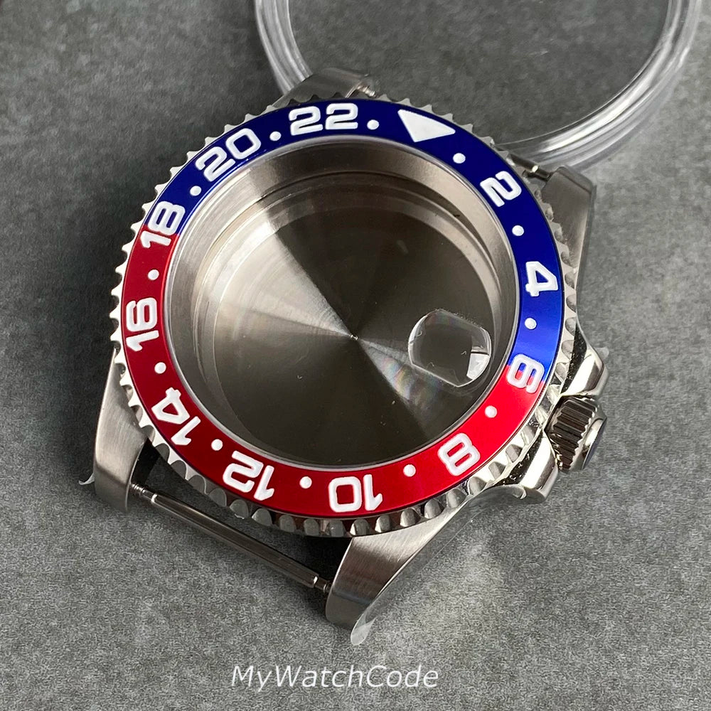 40mm Sub GMT Watch Case for NH34 NH35 NH36 NH37 NH38 NH39 NH70 NH72 Movement 120Click Bezel 200m Waterproof Resistant Steel