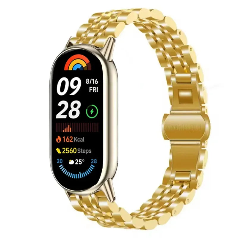 Metal Strap for Xiaomi Mi Band 10 9 8 Smartwatch Stainless Steel Comfortable Band for Miband 10 9 8 Replacement Bracelet Correa