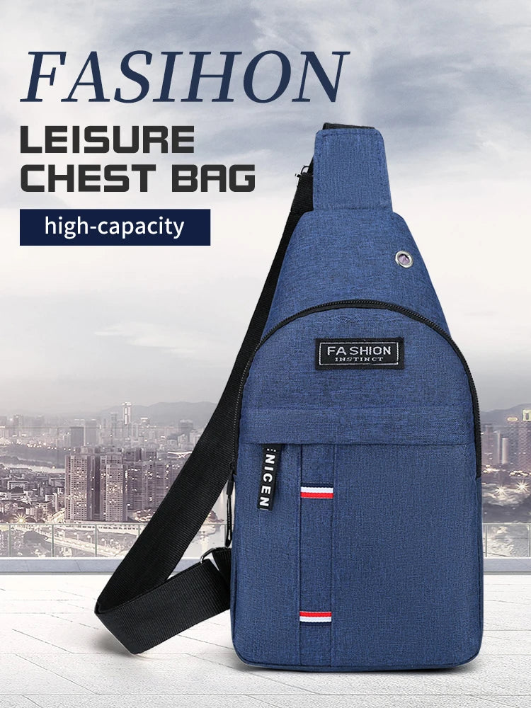 Chest Bag New Men Simple Nylon Fashion Waterproof One Shoulder Crossbody Bag