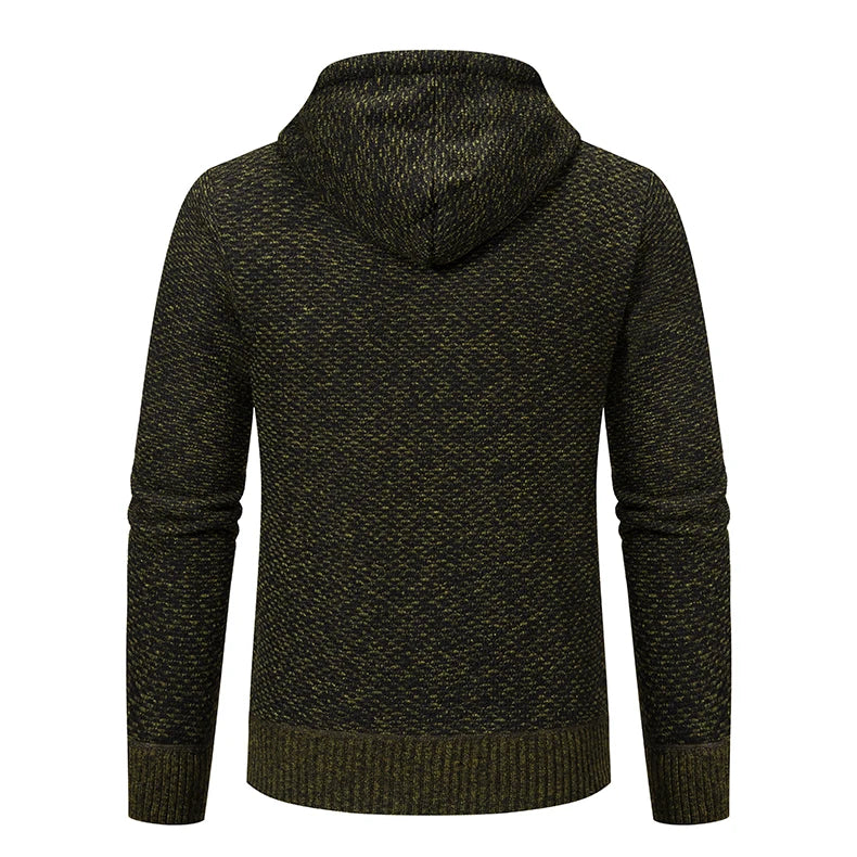 Men's trend in autumn and winter 2023 new plus velvet padded knit cardigan sweater coat