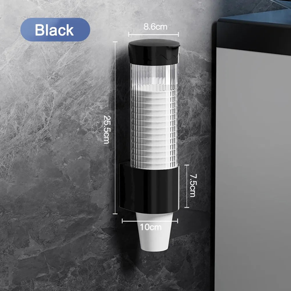 Disposable Paper Cups Dispenser Plastic Cup Holder For Water Dispenser Wall Mounted Automatic Cup Storage Rack Cups Container