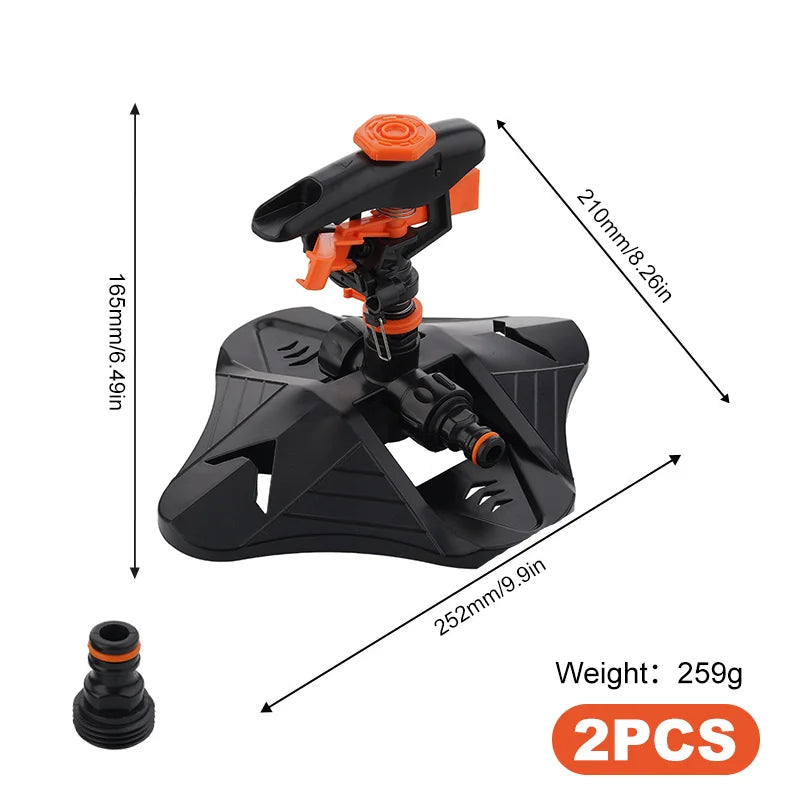 Automatic Garden Watering Lawn Sprinklers 360° Rotation Irrigation Watering System with Nozzle Grass Plant for Farm Outdoor Yard