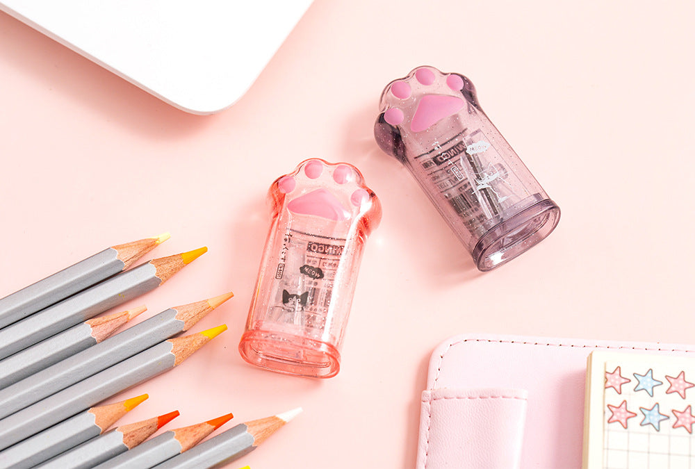 Kawaii Cat Paw Shaped Pencil Sharpener Stationery Kids Gift  Cute School Supplies  Korean Stationery