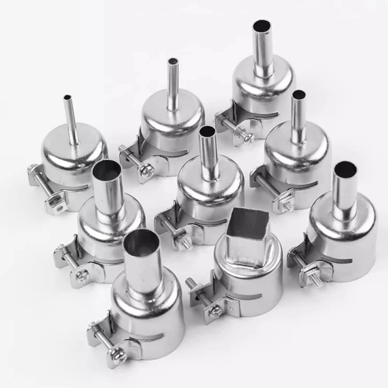 9PCS 850 Hot Air Nozzle 3-12mm Universal Nozzles Air Soldering Welding Round Nozzles For 852D 898 Soldering Heat Gun Nozzle