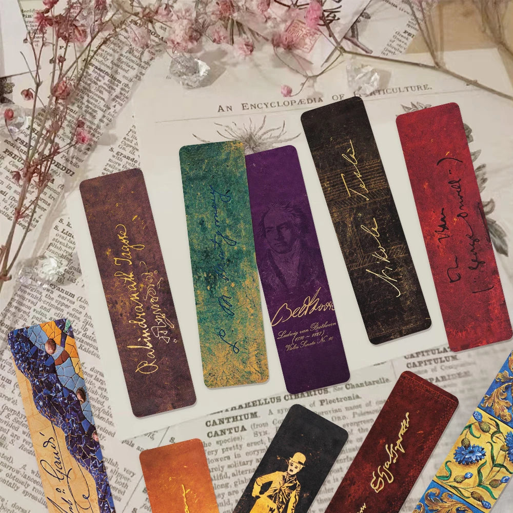 30PCS Celebrity Manuscripts, Bookmarks, Personalized and niche Decorations, Student Books, Page Annotations, Bookmarks, Gifts